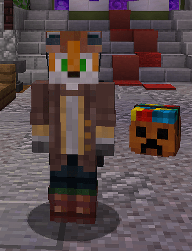 Player standing next to the new Treat Pumpkin pet